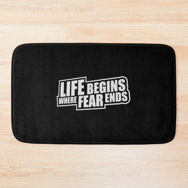 Item preview, Life Begins Where Fear Ends Motivational Text Logo designed and sold by shirt-o-mat.