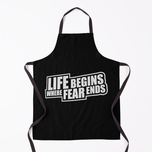 Item preview, Life Begins Where Fear Ends Motivational Text Logo designed and sold by shirt-o-mat.