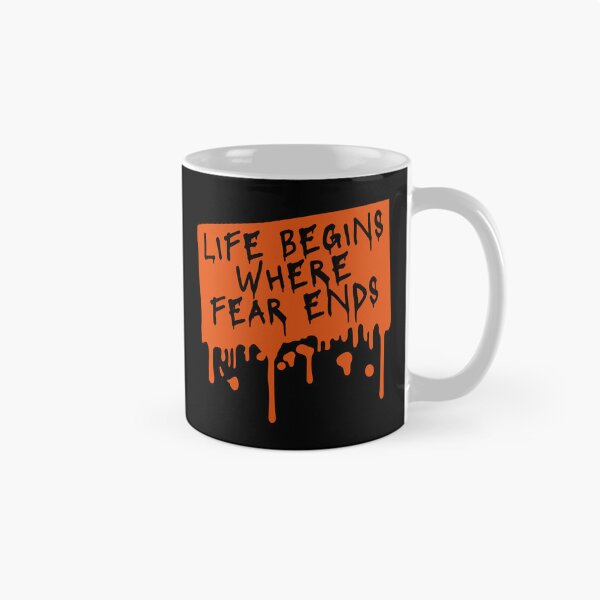 Item preview, Life Begins Where Fear Ends Motivational Text Logo designed and sold by shirt-o-mat.