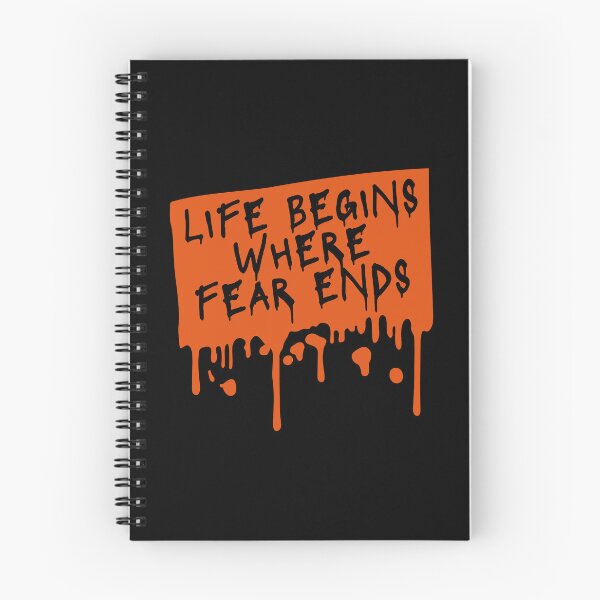 Item preview, Life Begins Where Fear Ends Motivational Text Logo designed and sold by shirt-o-mat.