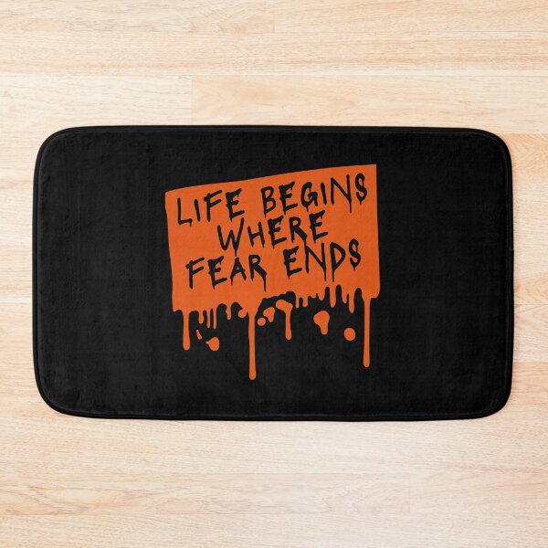 Item preview, Life Begins Where Fear Ends Motivational Text Logo designed and sold by shirt-o-mat.