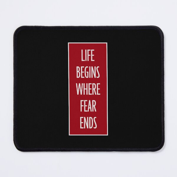 Item preview, Life Begins Where Fear Ends Motivational Text Logo designed and sold by shirt-o-mat.