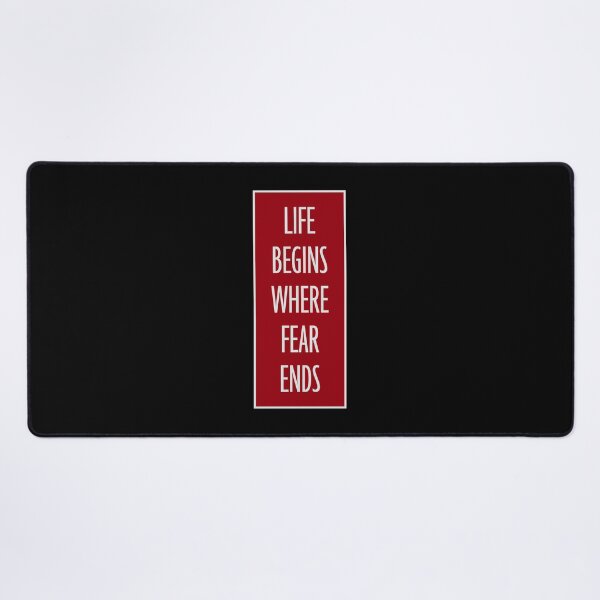 Item preview, Life Begins Where Fear Ends Motivational Text Logo designed and sold by shirt-o-mat.