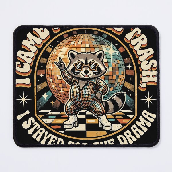 Item preview, Funny Disco Raccoon Trash Drama Quote designed and sold by marry treasures.