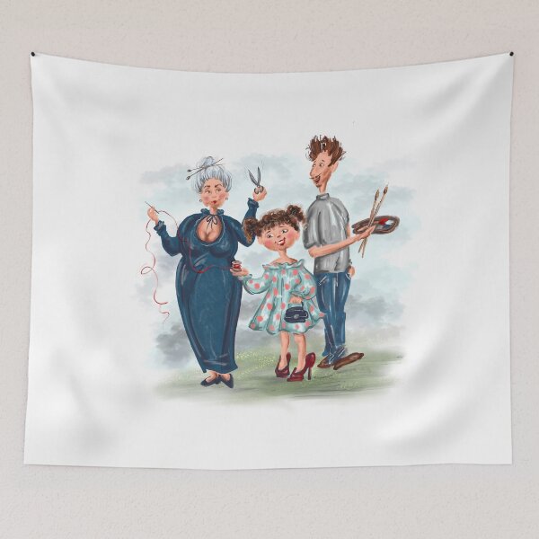 Item preview, Happy Family Digital illustration designed and sold by Skayana.