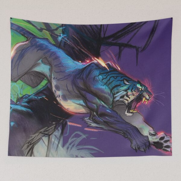 Item preview, Shadow Tiger Pouncing in the Night (V3) designed and sold by SabaMirzique.