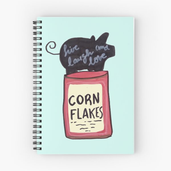 Item preview, Retro Illustration Corn Flakes Box Live Laugh Love designed and sold by ElizabethCoelho.