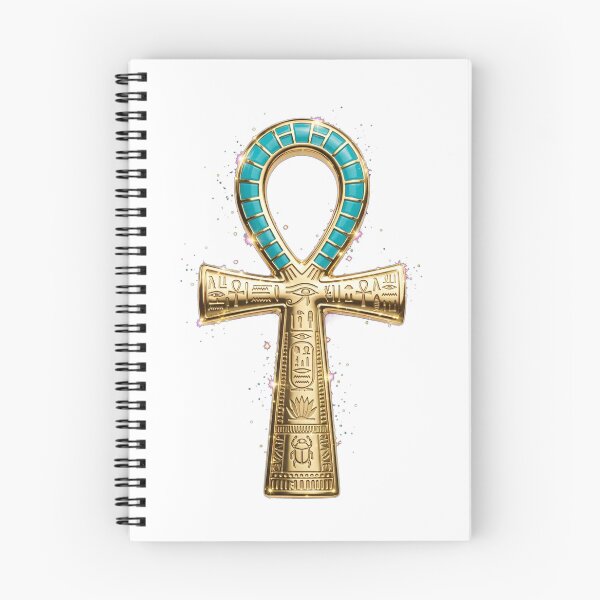 Item preview, Turquoise Egyptian Ankh | 3D Pharaonic Key of Life | Hieroglyphic Gold Ankh Amulet | Ancient Egypt Jewelry Clip Art designed and sold by HoMya.