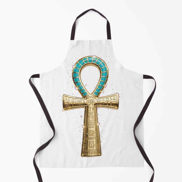 Item preview, Turquoise Egyptian Ankh | 3D Pharaonic Key of Life | Hieroglyphic Gold Ankh Amulet | Ancient Egypt Jewelry Clip Art designed and sold by HoMya.