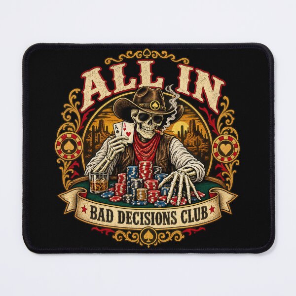 Item preview, All in Bad Decisions Club Poker Cowboy Skeleton  designed and sold by Bright08.