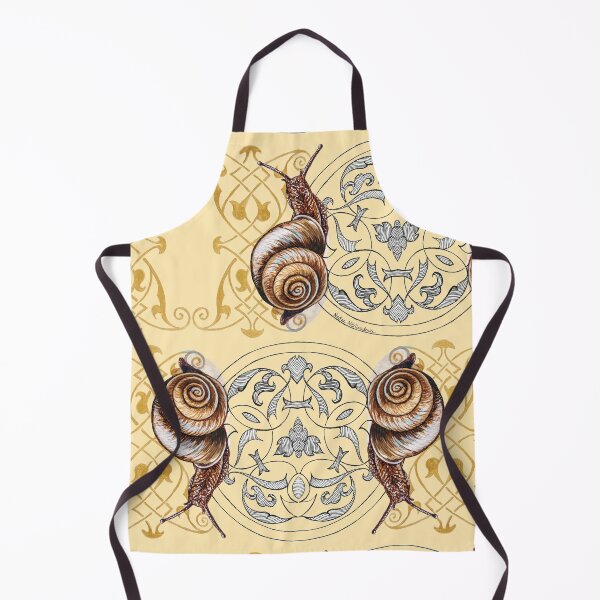 Item preview, Cute Snail on Medieval Calligraphy Background - Cottagecore, Goblincore snail art designed and sold by Nadya Neklioudova.