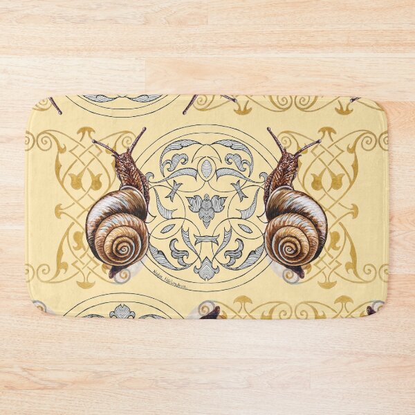 Item preview, Cute Snail on Medieval Calligraphy Background - Cottagecore, Goblincore snail art designed and sold by Nadya Neklioudova.