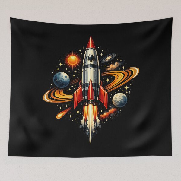 Item preview, Retro rocket for deep space exploration designed and sold by Daily Quirk.