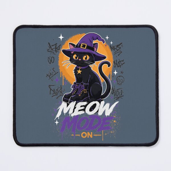 Item preview, Meow Mode On Witchy Cat Halloween Streetwear designed and sold by CloudyCatArt.