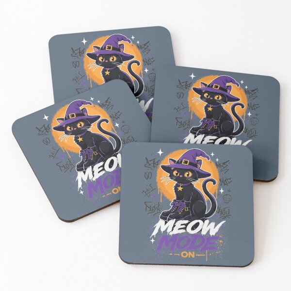 Item preview, Meow Mode On Witchy Cat Halloween Streetwear designed and sold by CloudyCatArt.