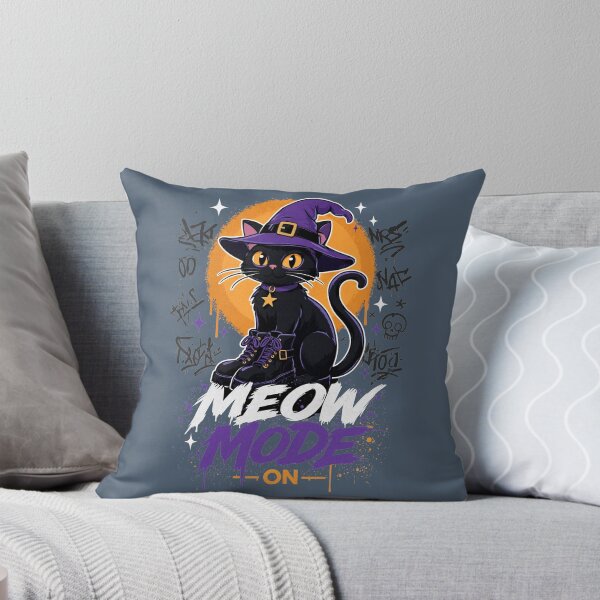 Item preview, Meow Mode On Witchy Cat Halloween Streetwear designed and sold by CloudyCatArt.