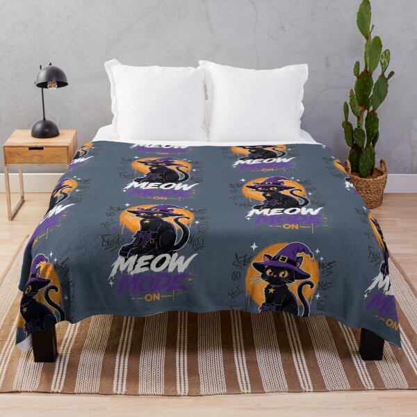Item preview, Meow Mode On Witchy Cat Halloween Streetwear designed and sold by CloudyCatArt.