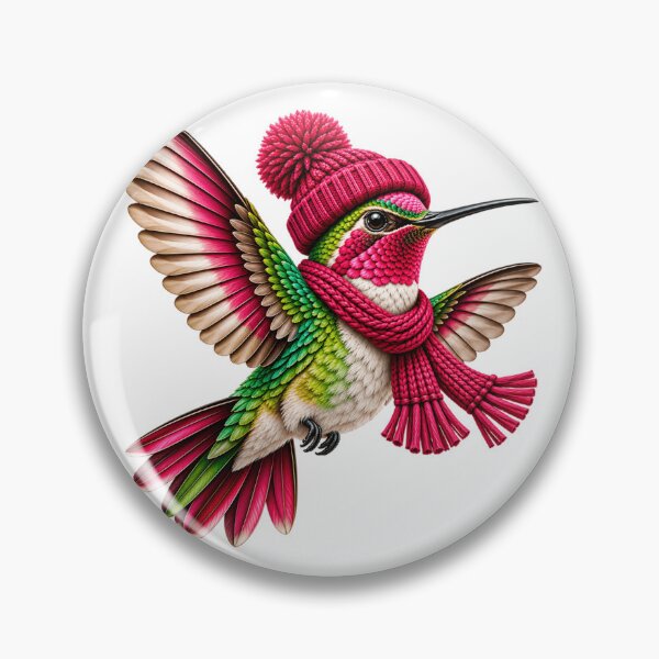 Item preview, Cute Hummingbird Wearing Pink Beanie Funny Bird Lover Cozy Winter Nature designed and sold by 76Valeria.
