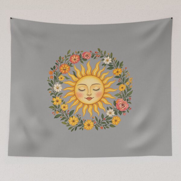 Item preview, Celestial Boho Spiritual Sun Floral Garden  designed and sold by NaniLoom.