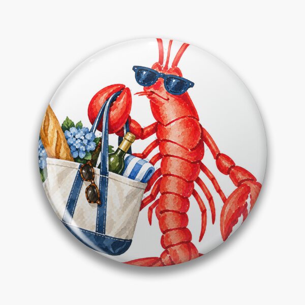 Item preview, Louie the Lobster Carrying a Boat and Tote designed and sold by saltyhydrangea.