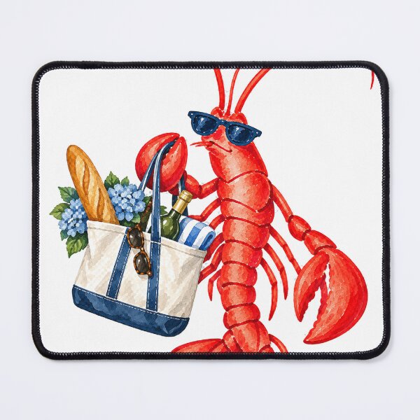 Item preview, Louie the Lobster Carrying a Boat and Tote designed and sold by saltyhydrangea.