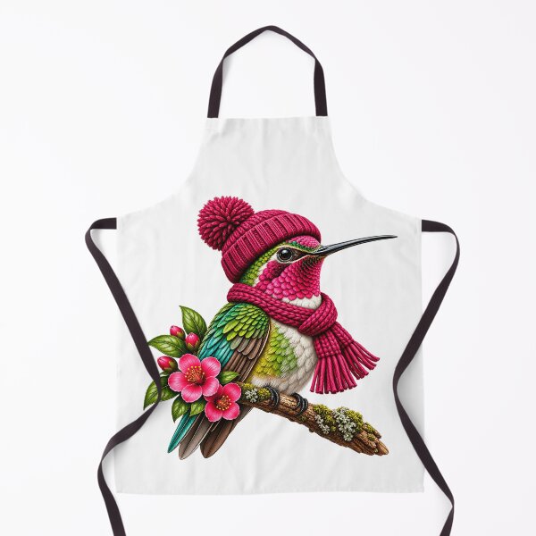 Item preview, Cute Hummingbird Wearing Pink Beanie Funny Bird Lover Cozy Winter Nature designed and sold by 76Valeria.