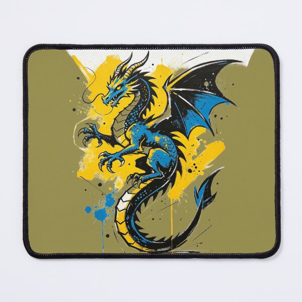 Item preview, Blue and yellow urban dragon designed and sold by mixoubraw.