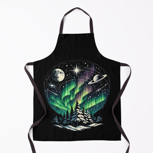Item preview, Northern lights over snow-covered pines designed and sold by Daily Quirk.