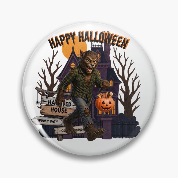 Item preview, Werewolf Trick or Treat – Funny Happy Halloween Monster Art designed and sold by Classic Chaos Creations.