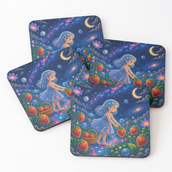 Item preview, Cosmic Strawberry Picker: Magical Girl in Celestial Garden designed and sold by Breezes-of-Ida.