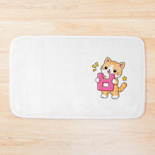 Item preview, Cute Orange Tabby Cat with Korean Hangul Letter ㅂ Kawaii Kitty designed and sold by NoopnyangStudio.