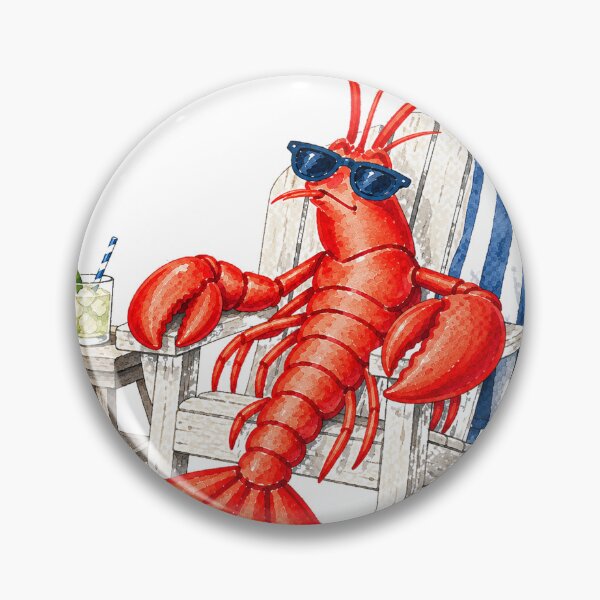 Item preview, Louie the Lobster Napping in an Adirondack Chair designed and sold by saltyhydrangea.