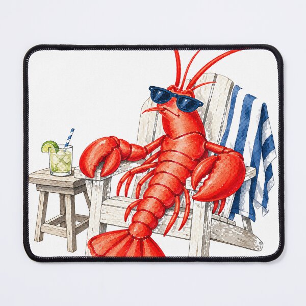 Item preview, Louie the Lobster Napping in an Adirondack Chair designed and sold by saltyhydrangea.
