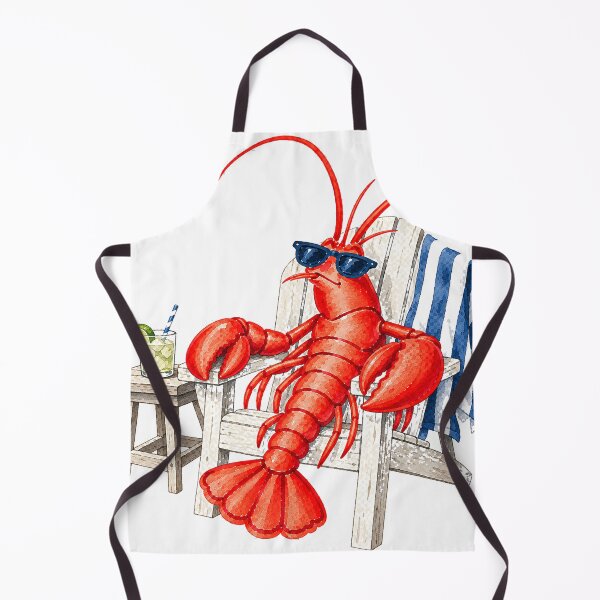 Aperçu de l'œuvre Louie le homard fait la sieste dans un fauteuil Adirondack créée et vendue par saltyhydrangea.