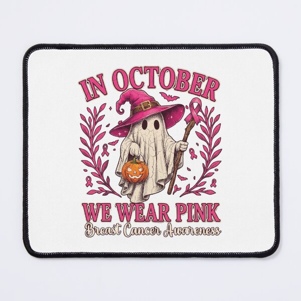 Item preview, In October We Wear Pink Ghost Witch Breast Cancer Halloween designed and sold by DYAFLK.