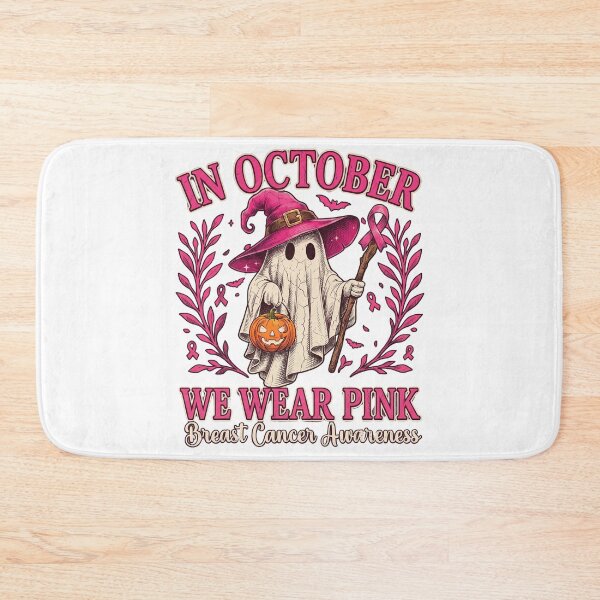 Item preview, In October We Wear Pink Ghost Witch Breast Cancer Halloween designed and sold by DYAFLK.