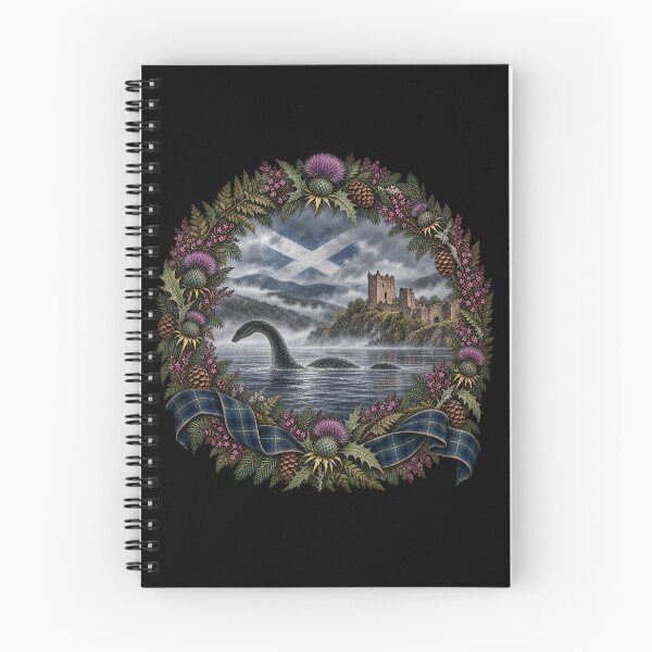 Item preview, Loch Ness Monster Urquhart Castle Scottish Heritage Wreath designed and sold by ArcanePrintsxo.