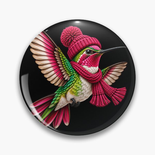 Item preview, Cute Hummingbird Wearing Pink Beanie Funny Bird Lover Cozy Winter Nature designed and sold by 76Valeria.