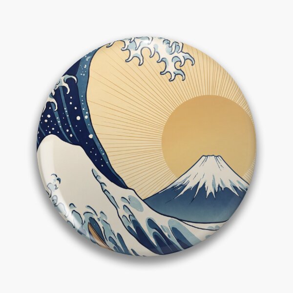 Item preview, Great Wave & Mount Fuji Sunrise Japanese Ukiyo-e Ocean Art designed and sold by SnazzifyDigital.