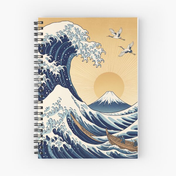 Item preview, Great Wave & Mount Fuji Sunrise Japanese Ukiyo-e Ocean Art designed and sold by SnazzifyDigital.