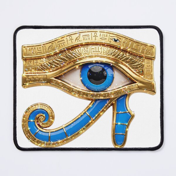 Item preview, Egyptian Blue Eye Amulet | 3D Pharaonic Horus Eye Jewelry | Hieroglyphic Protection Eye Clip Art designed and sold by HoMya.