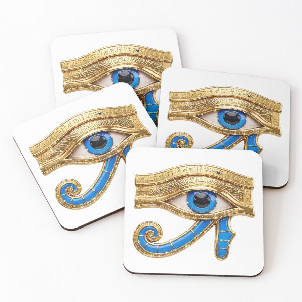 Item preview, Egyptian Blue Eye Amulet | 3D Pharaonic Horus Eye Jewelry | Hieroglyphic Protection Eye Clip Art designed and sold by HoMya.