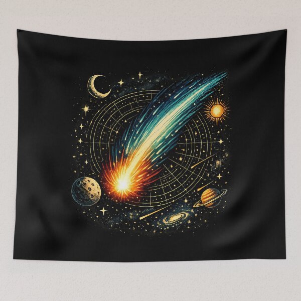 Item preview, A bright comet crosses the night sky. designed and sold by Daily Quirk.