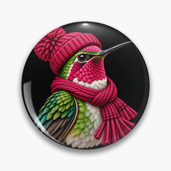 Item preview, Cute Hummingbird Wearing Pink Beanie Funny Bird Lover Cozy Winter Nature designed and sold by 76Valeria.