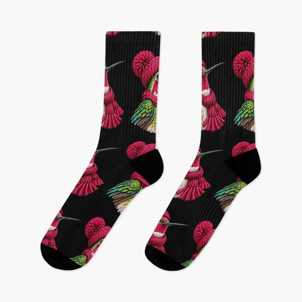Item preview, Cute Hummingbird Wearing Pink Beanie Funny Bird Lover Cozy Winter Nature designed and sold by 76Valeria.