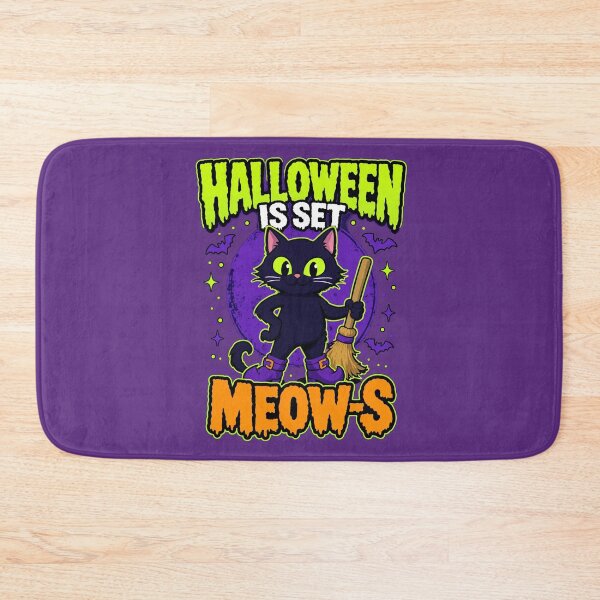 Item preview, Halloween Is Set Meows Witch Black Cat designed and sold by CloudyCatArt.