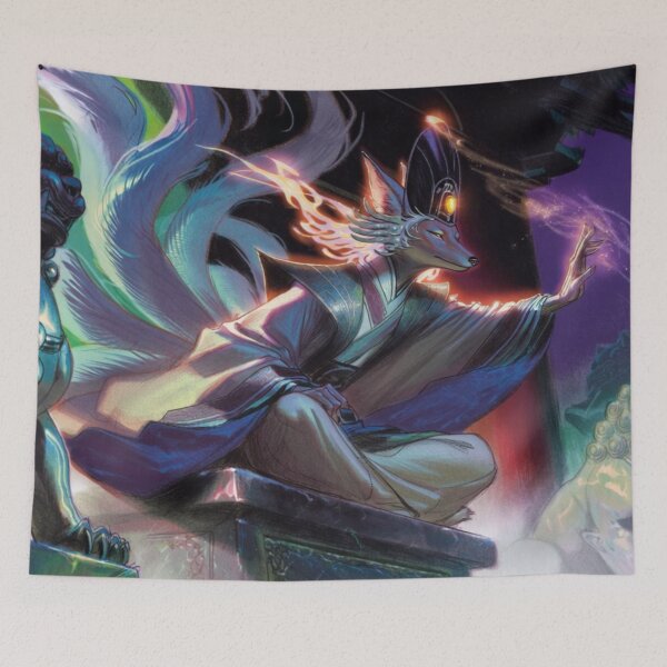 Item preview, Mystic Kitsune Weaving Magic in the Night (V3) designed and sold by SabaMirzique.