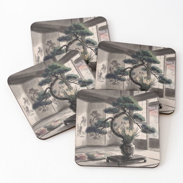 Item preview, Sumi-e Pine Narcissus Ikebana Art designed and sold by conohitoAI-ArtGallery.
