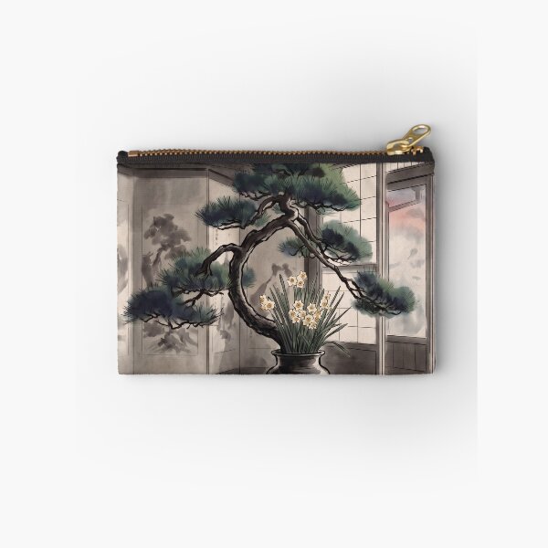 Item preview, Sumi-e Pine Narcissus Ikebana Art designed and sold by conohitoAI-ArtGallery.