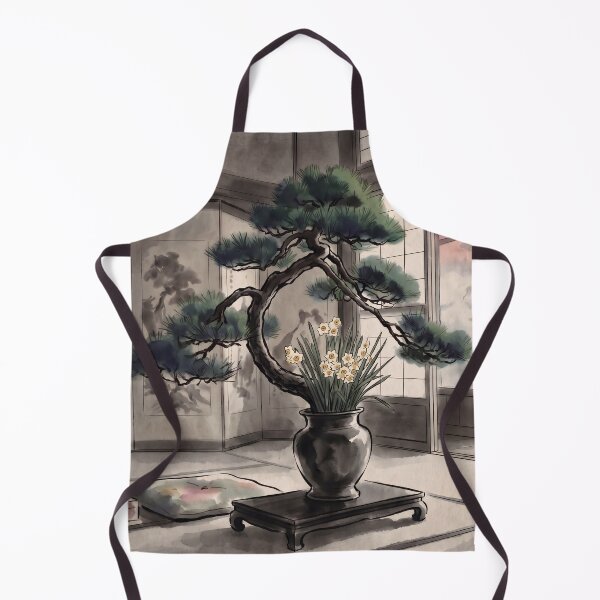Item preview, Sumi-e Pine Narcissus Ikebana Art designed and sold by conohitoAI-ArtGallery.